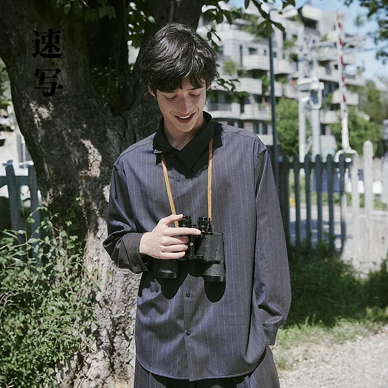 【商场同款】速写男装2025秋新品长袖衬衫不规则领设计感9P7211350