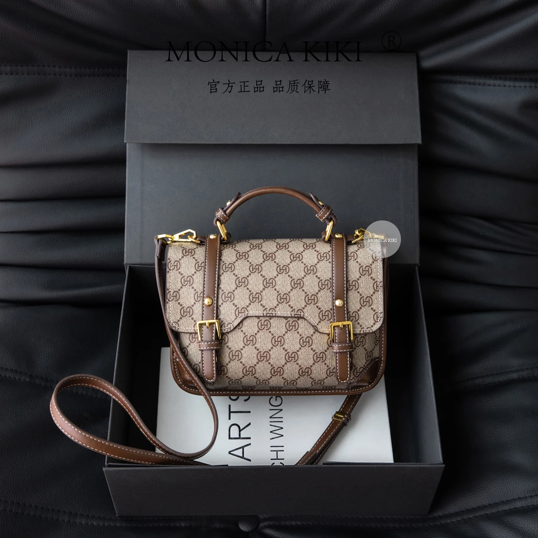 MONICA KIKI/莫妮卡奇奇剑桥包包包女百搭轻奢复古单肩斜挎包2020