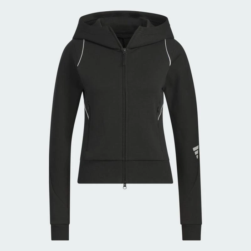 adidas阿迪达斯女子FUSTL W KN JKT1针织连帽外套KC2716