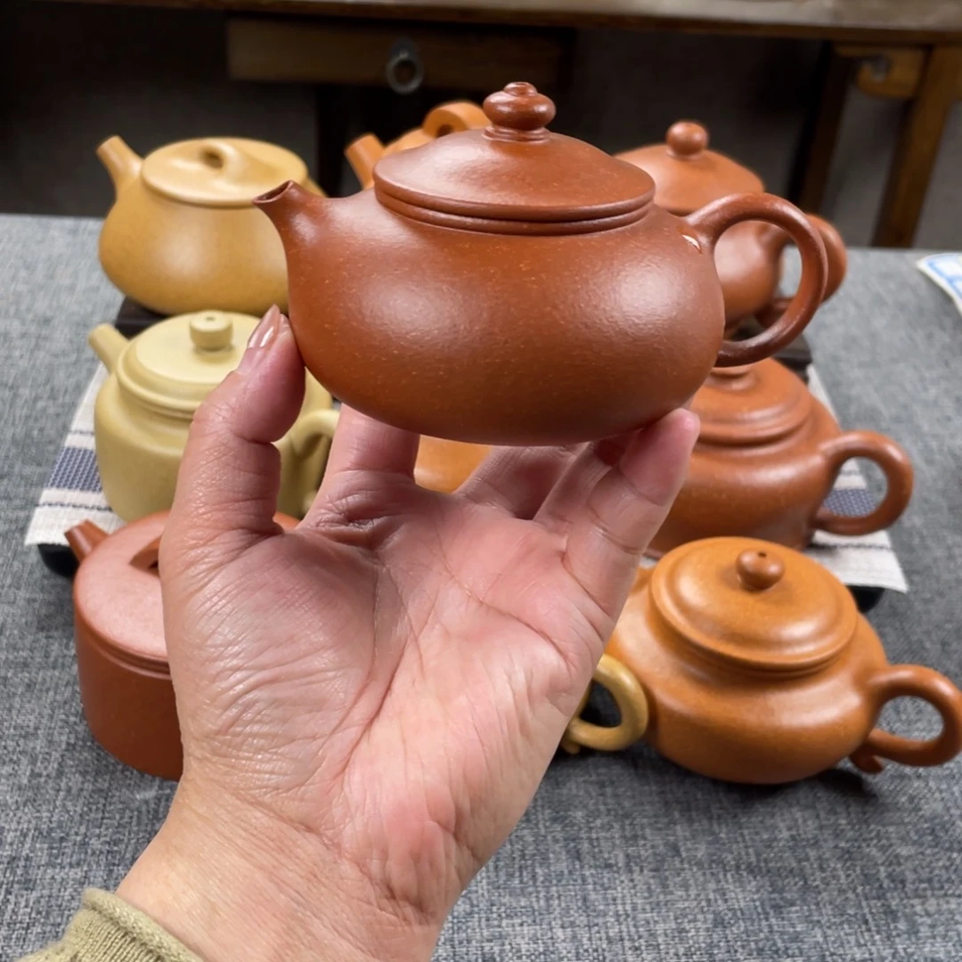 茶壶紫砂红降坡寒江全手40目150