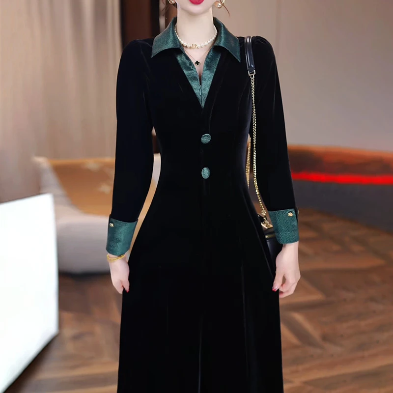 连衣裙2025新款女春秋十三行今年流行爆款轻奢高级感气质妈妈裙子