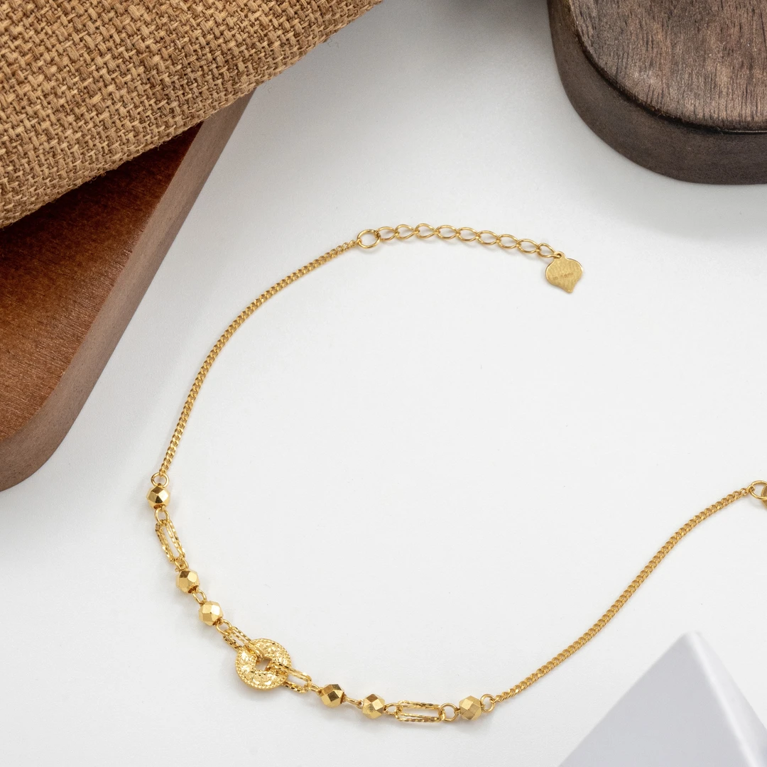 X/Q【碎冰钱币手链】--足金999精工5G手链