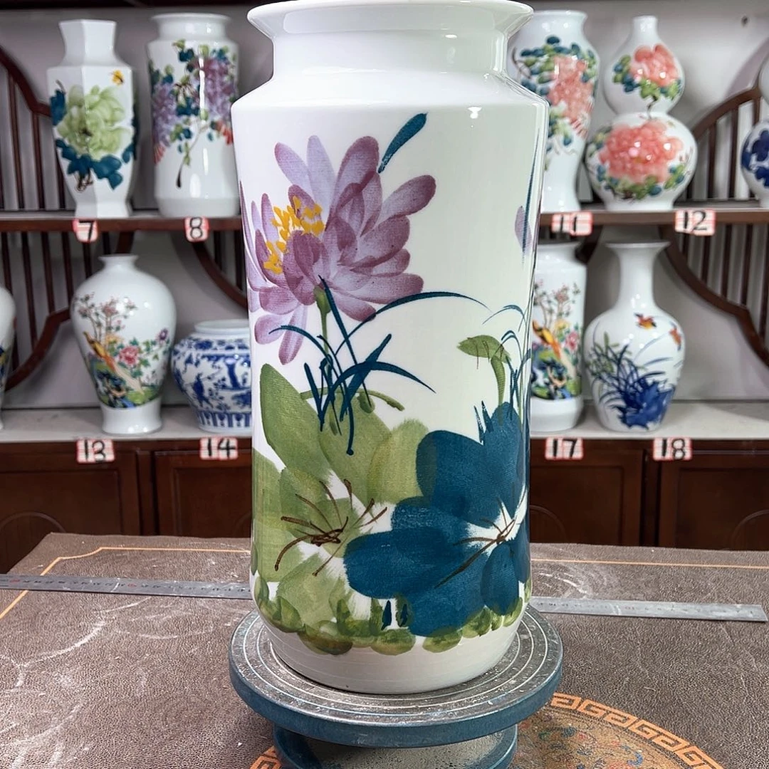 摆件景德镇陶瓷书紫荷