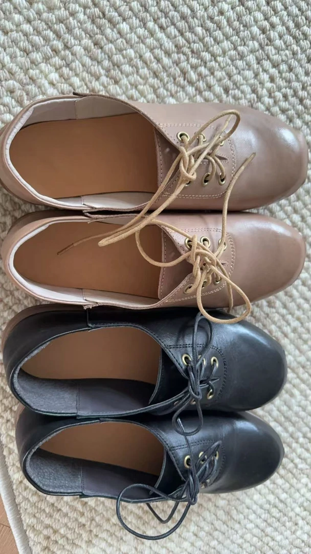 和家2025圆头系带防滑时尚春夏秋单鞋新款休闲鞋女士皮鞋1098-8