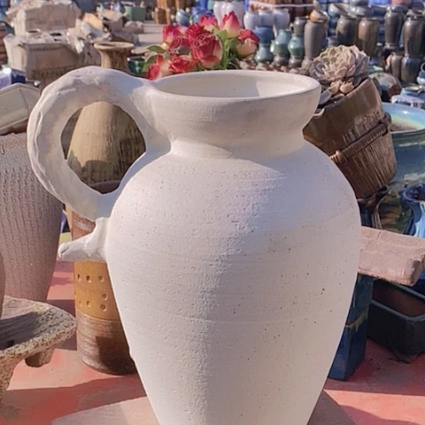 紫砂花盆口16高度33无孔不完美