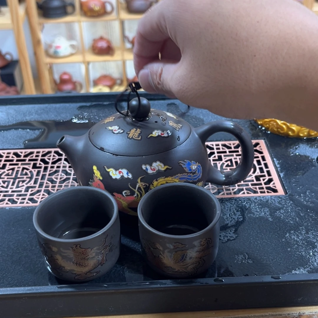 茶壶紫砂一壶2杯111