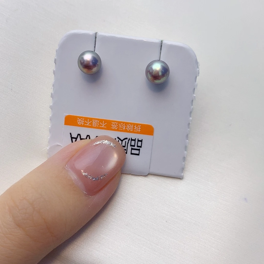 淡水珍珠耳饰银S925镶嵌W15
