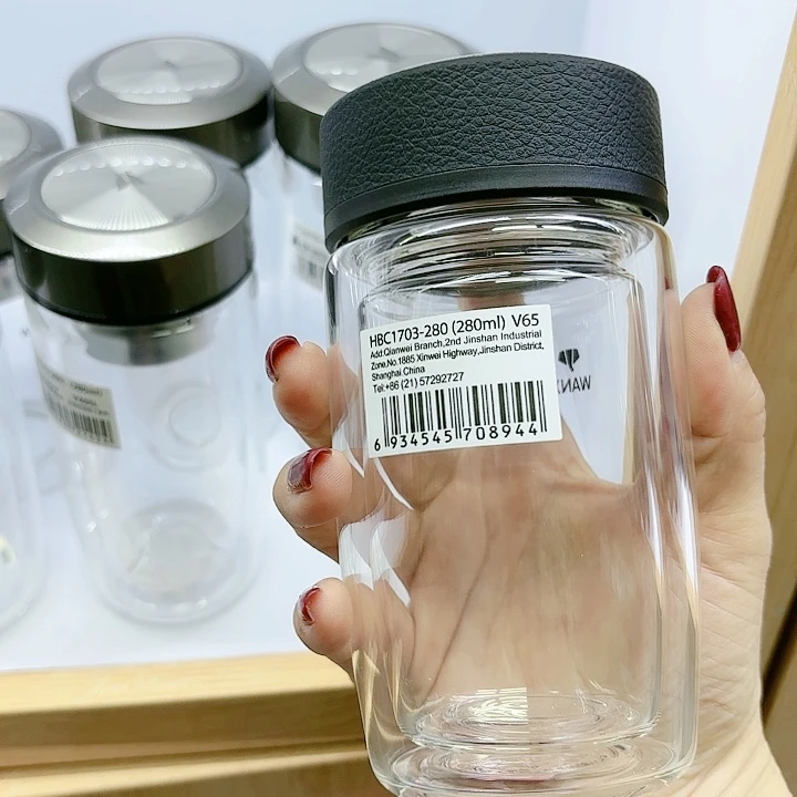 万象品牌双层玻璃杯无网皮纹V65