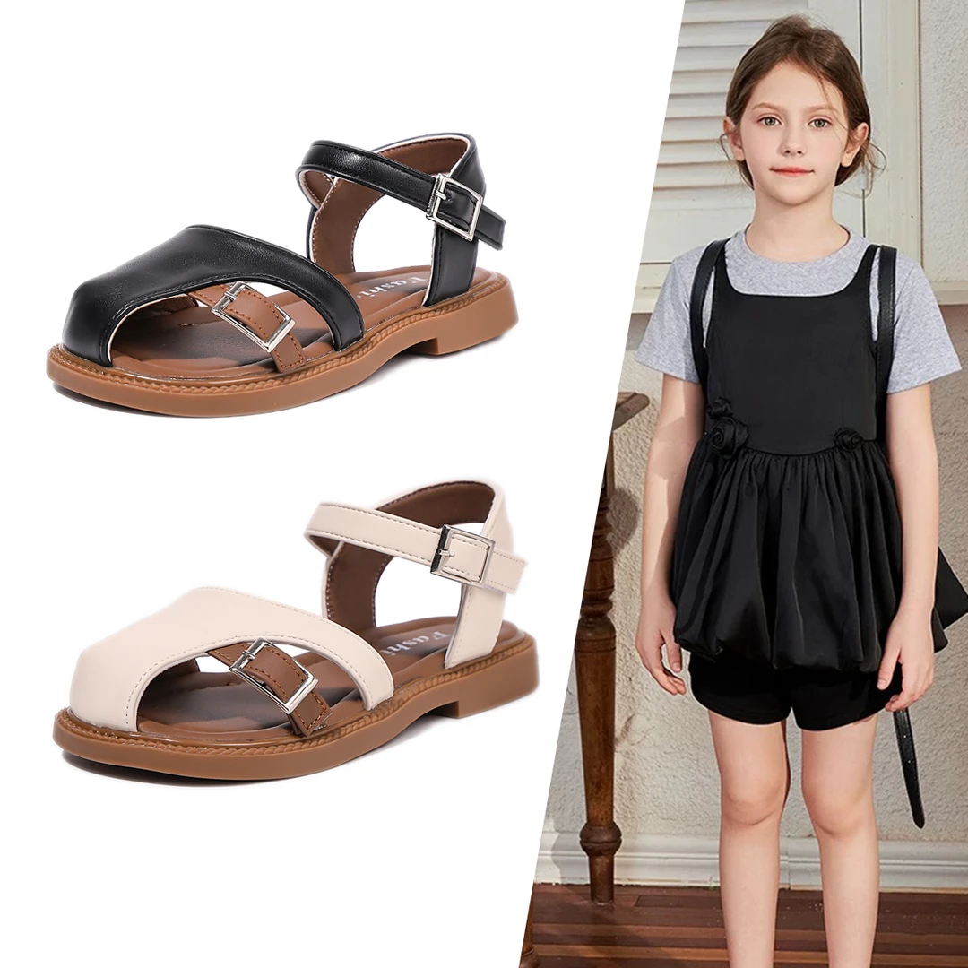 女童公主凉鞋2025夏季新款儿童鞋子中大童包头女宝软底罗马沙滩鞋