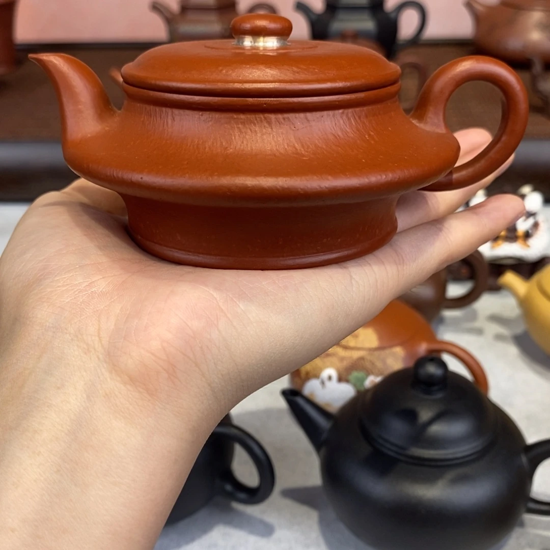 (***将茶壶紫砂朱泥虚扁130cc……