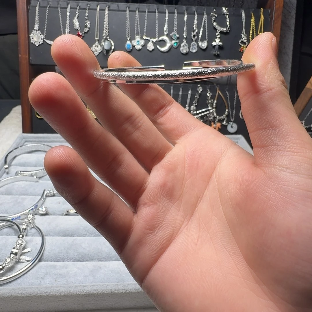 足银双圈手镯999足银