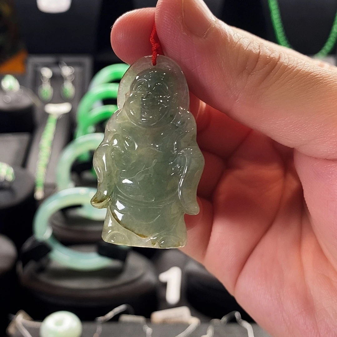 翡翠未镶嵌颈饰翡翠佛公吊坠