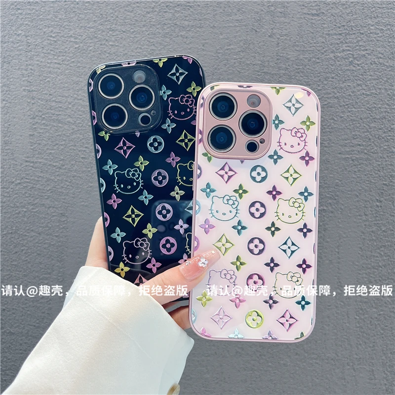 鎏金玻璃壳适用苹果16iPhone/华为荣耀/OPPO/VIVO/小米手机壳防摔