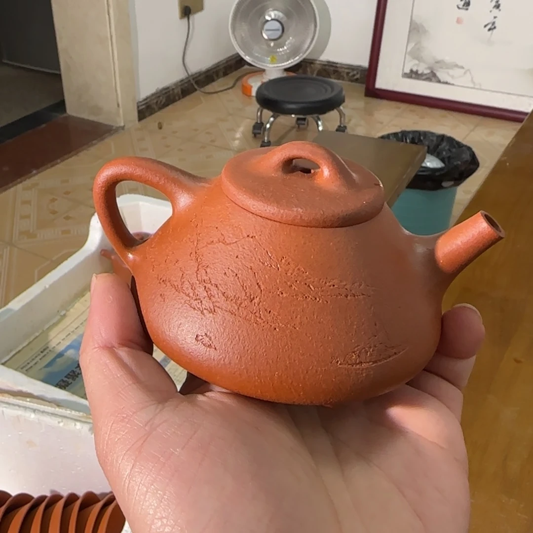 紫砂茶壶纯红子冶