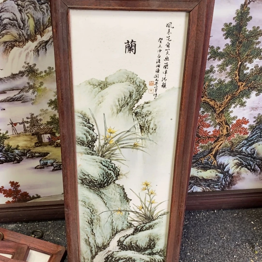 瓷片53*21*1景德镇瓷板画柴窑烧制