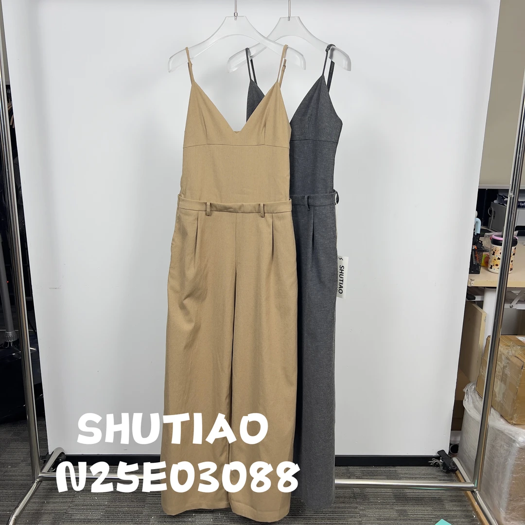 【SHUTIAO】2025夏季：新款小众设计款背带裤N25E03088