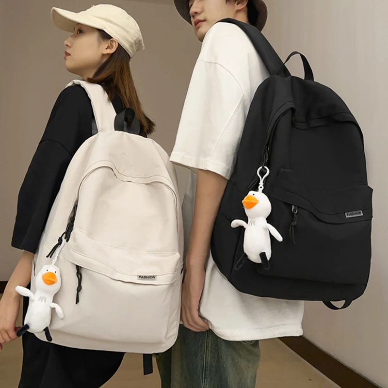 百搭简约书包推荐初中生女大容量背包男生高中大学生ins风双肩包