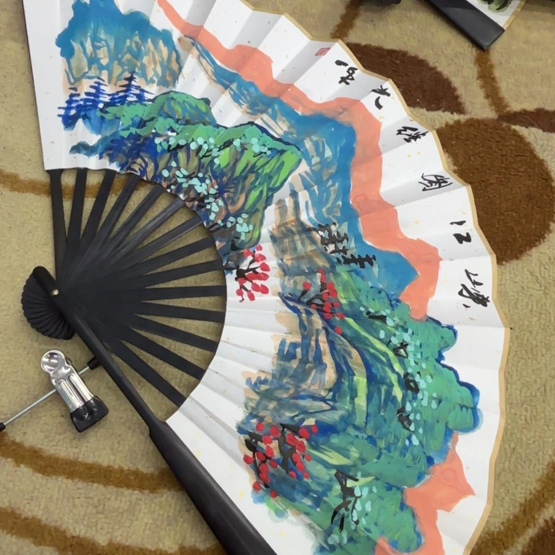 国画戴继光老师扇子刘