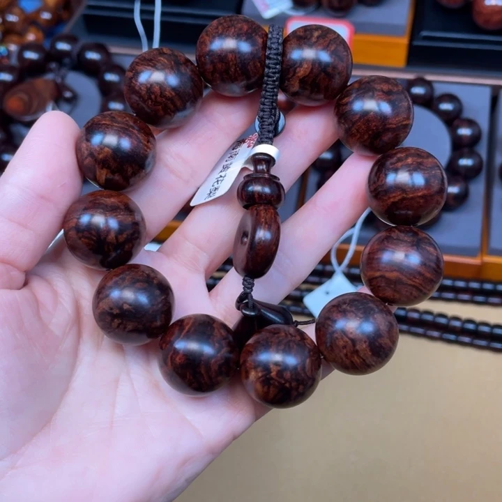 黄花梨/降香黄檀手串/手链双****源海南黄花梨满留疤2.0