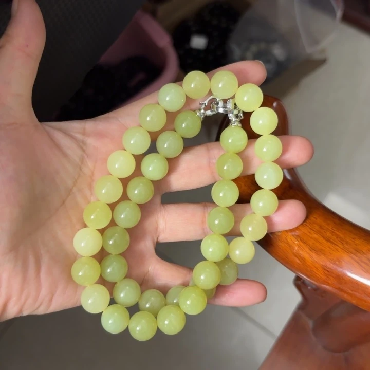 和田玉未镶嵌颈饰鸡油黄12或10