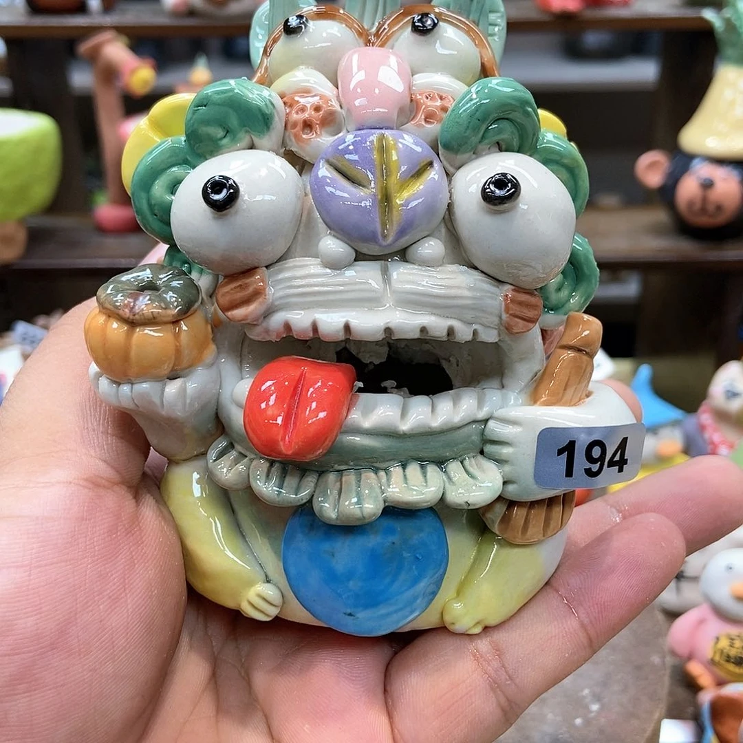 摆件直播间手工抽象陶瓷摆件194