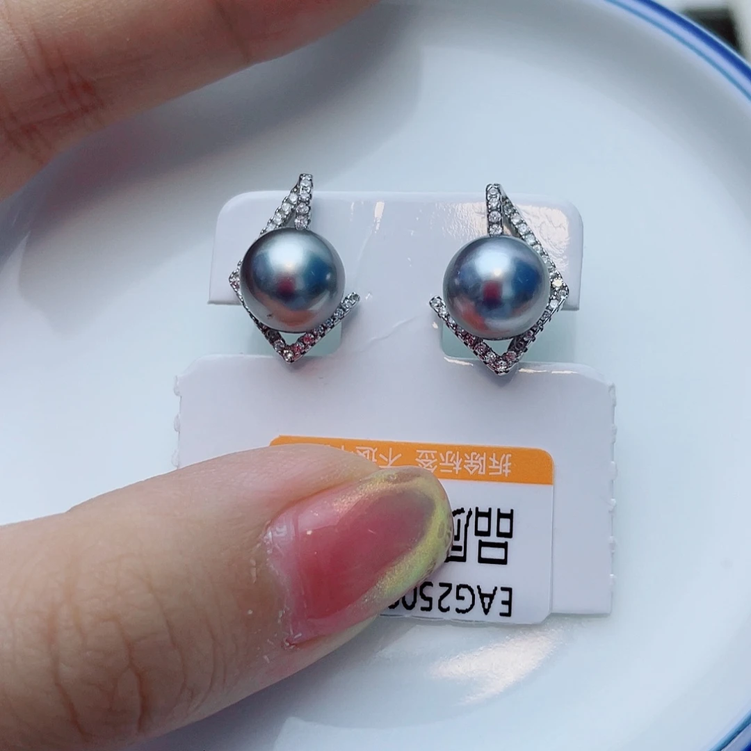海水珍珠耳饰银S925镶嵌w71