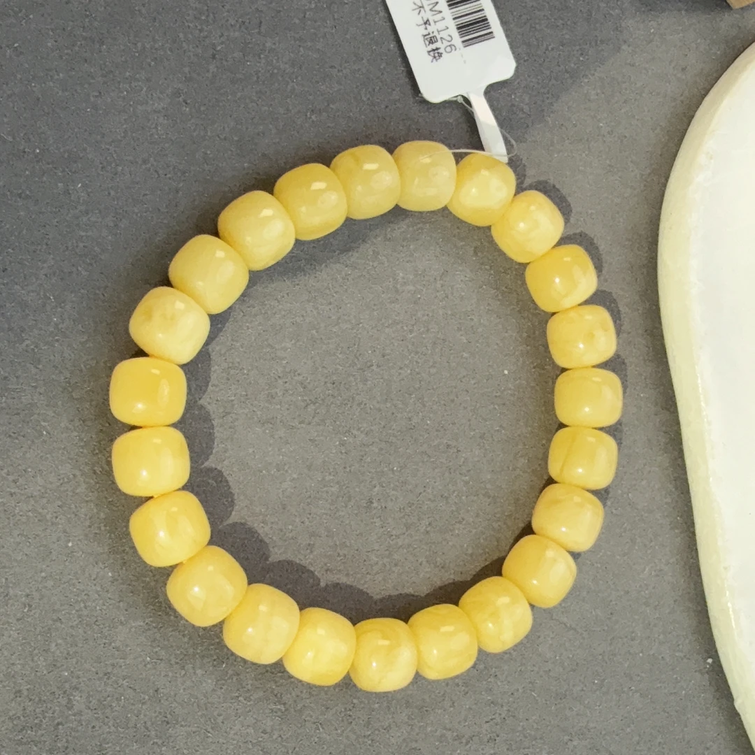 天然蜜蜡满蜡精工老型珠手串9-9.5mm