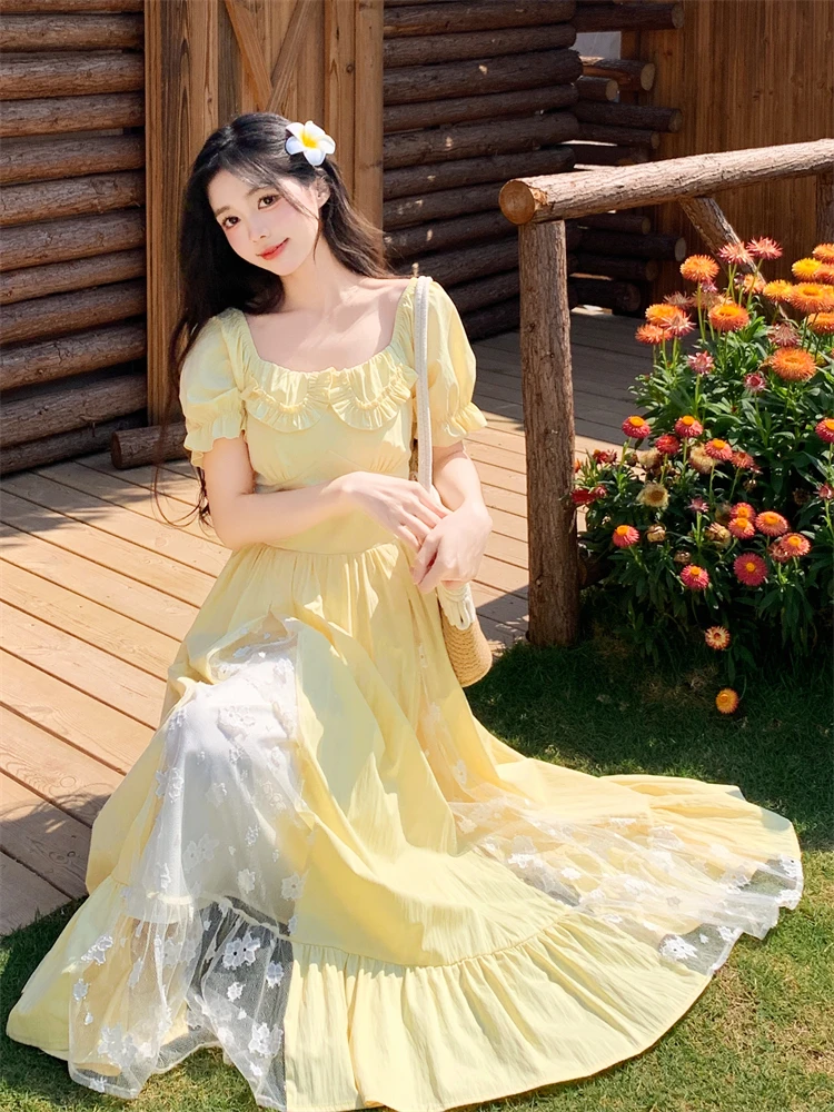 6713 夏季气质甜美法式温柔风设计感连衣裙