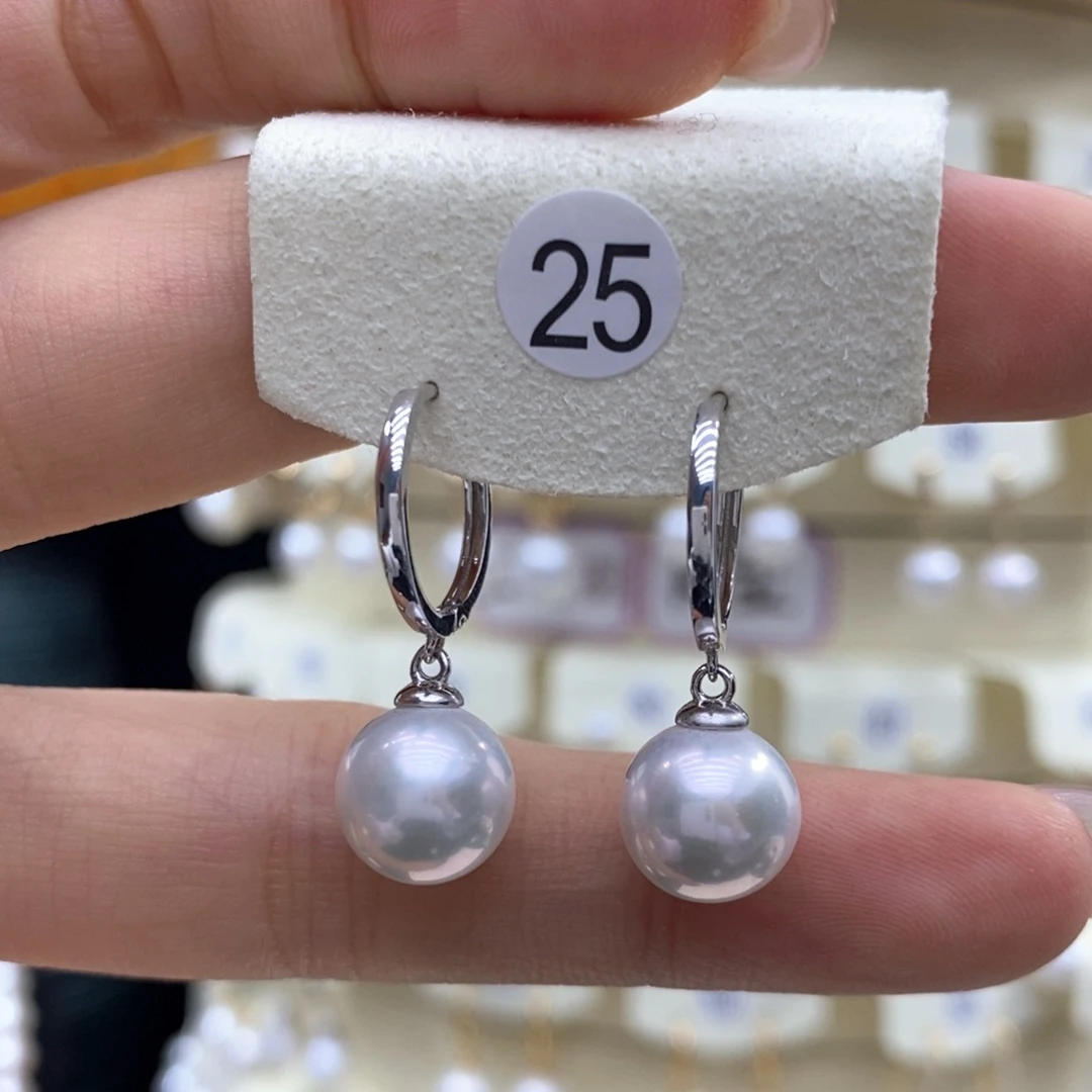 淡水珍珠耳饰银S925镶嵌
