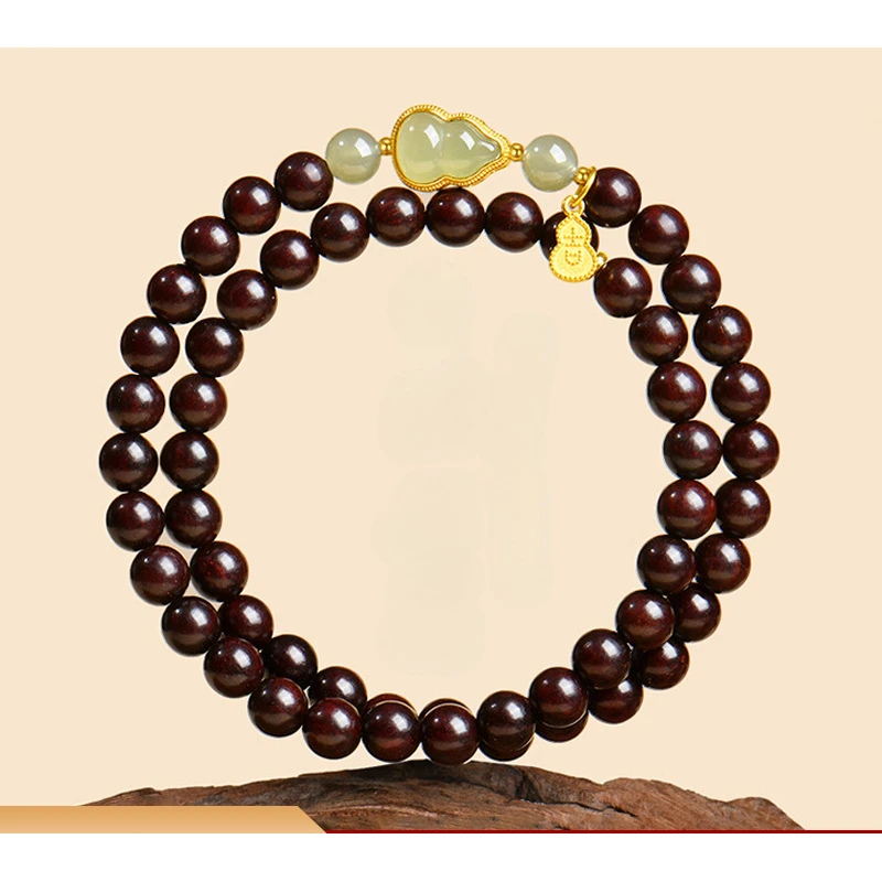 手链 檀木葫禄福牌双圈手链（无礼盒 ）1102