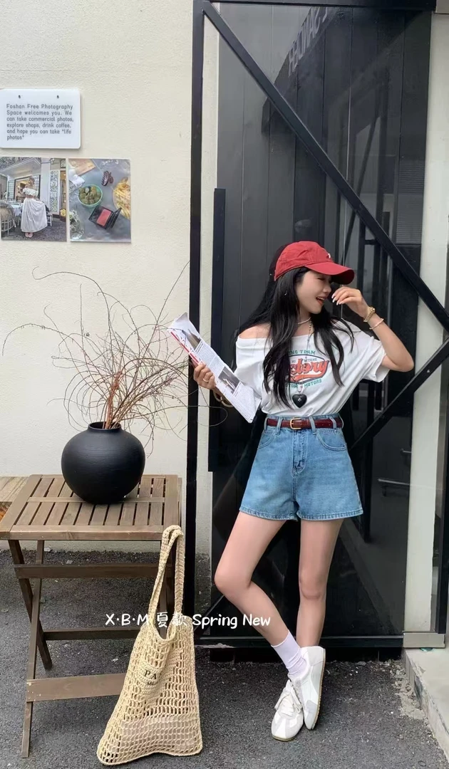 姑嫂推荐 新款牛仔短裤修身百搭 0121