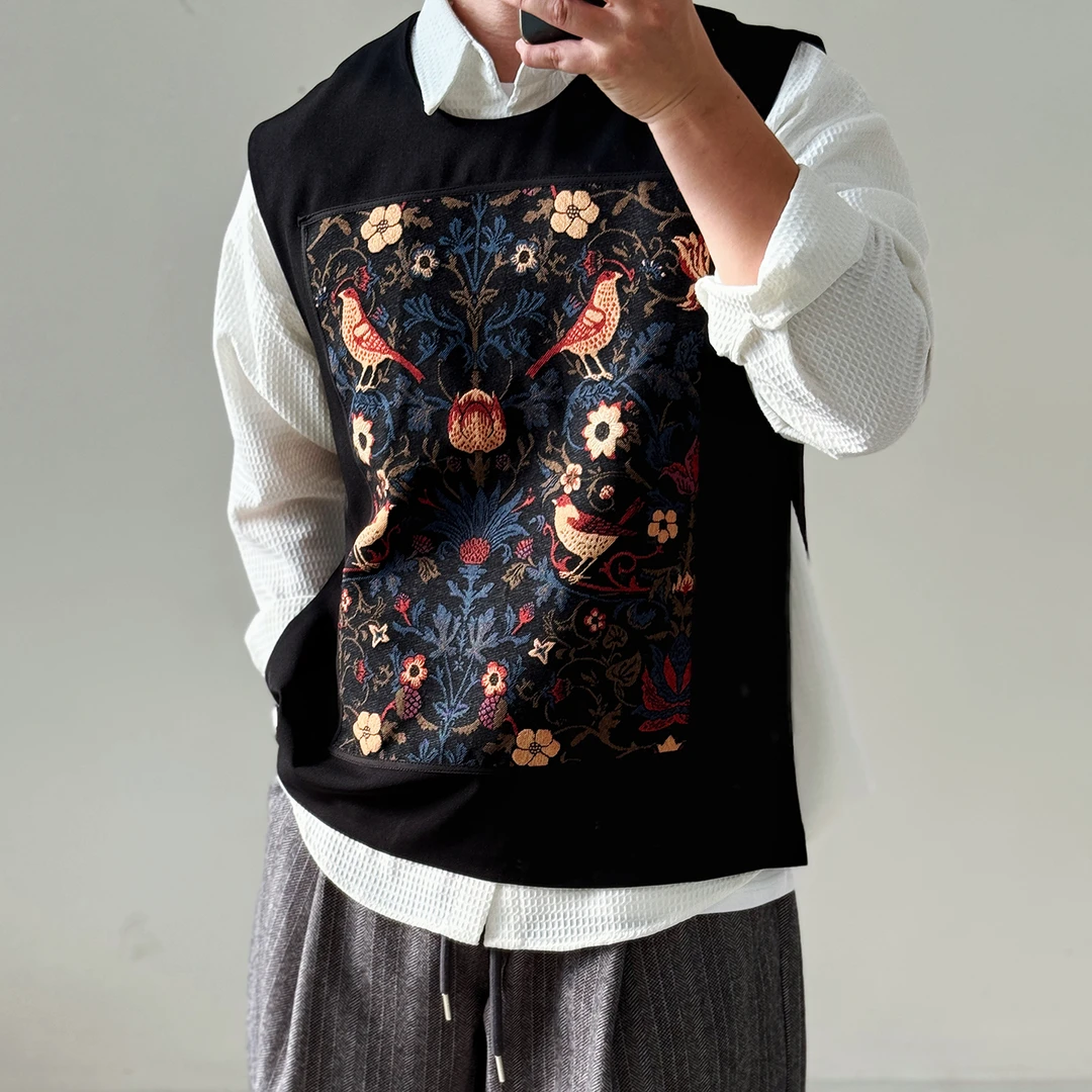 陆星家【夜莺】高级感原创爆款国风春季马甲坎肩无袖男士宽松潮M09