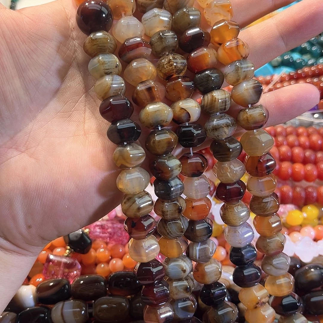 玛瑙/玉髓合金珠宝半成品玛瑙灯笼住一条13mm