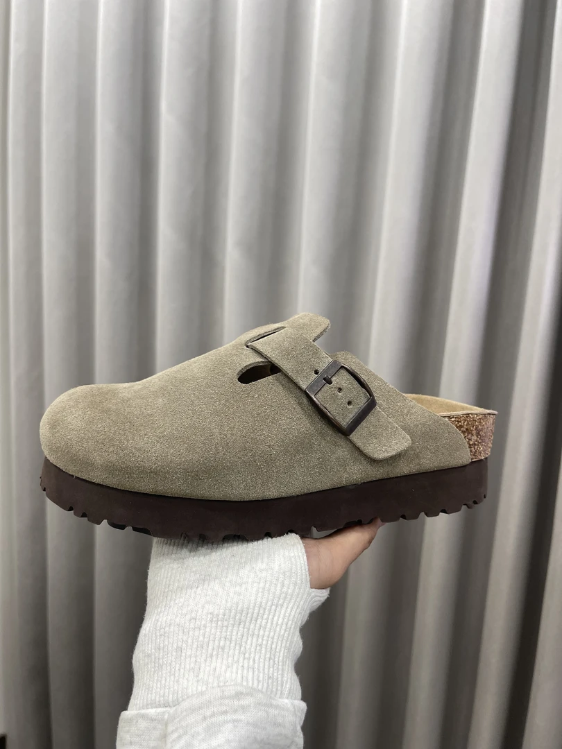 【厚底半包5cm】【全包两穿勃肯】男女真皮勃肯勃肯两穿休闲秋季百搭