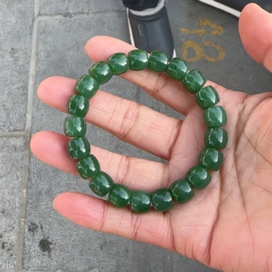 和田玉手链未镶嵌卡10白玉直切