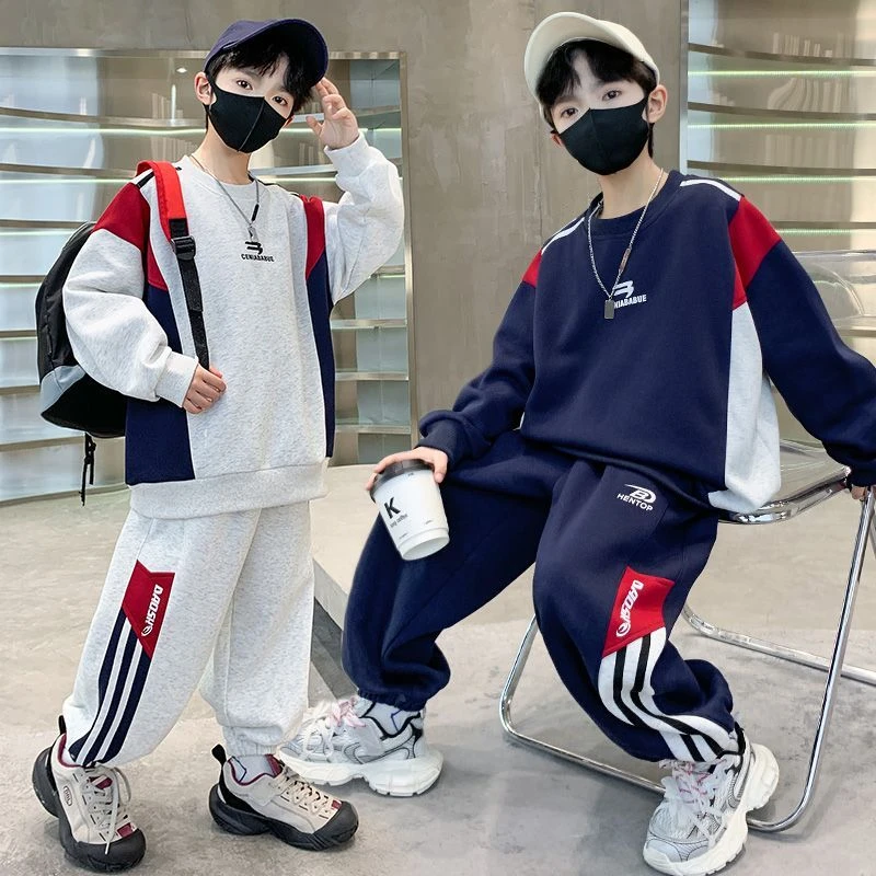 巴拉巴拉云朵儿童休闲裤2025新款卫衣套装中大童春秋款不加绒时尚