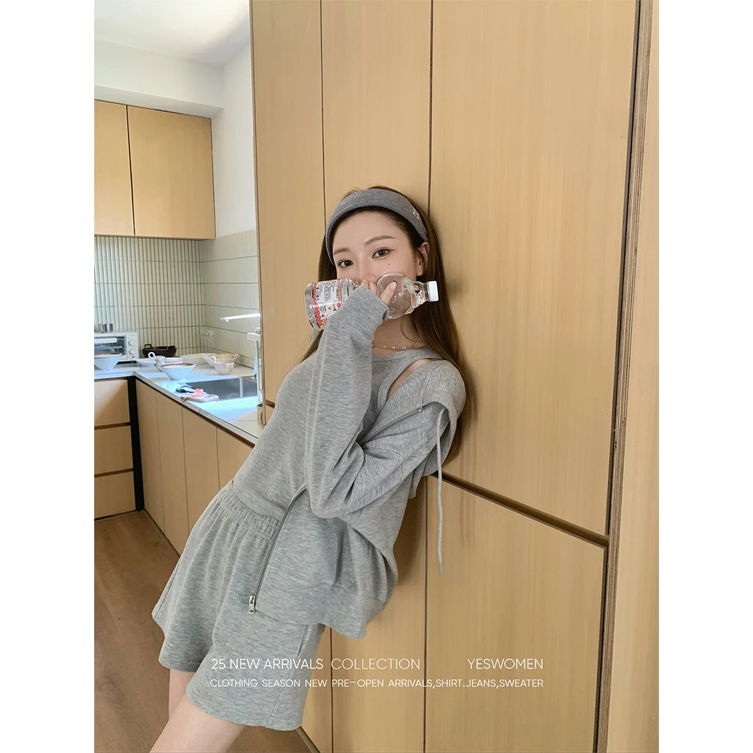 YESWOMEN【DA】登机运动套装·懒人bi备 空气棉连帽卫裤XY2355A4241
