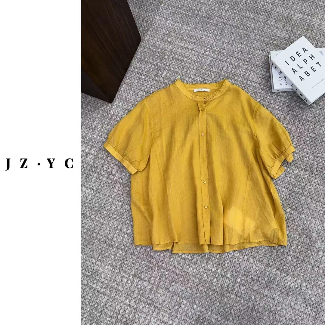 【洁子推荐】5262  圆领休闲纯色衬衫