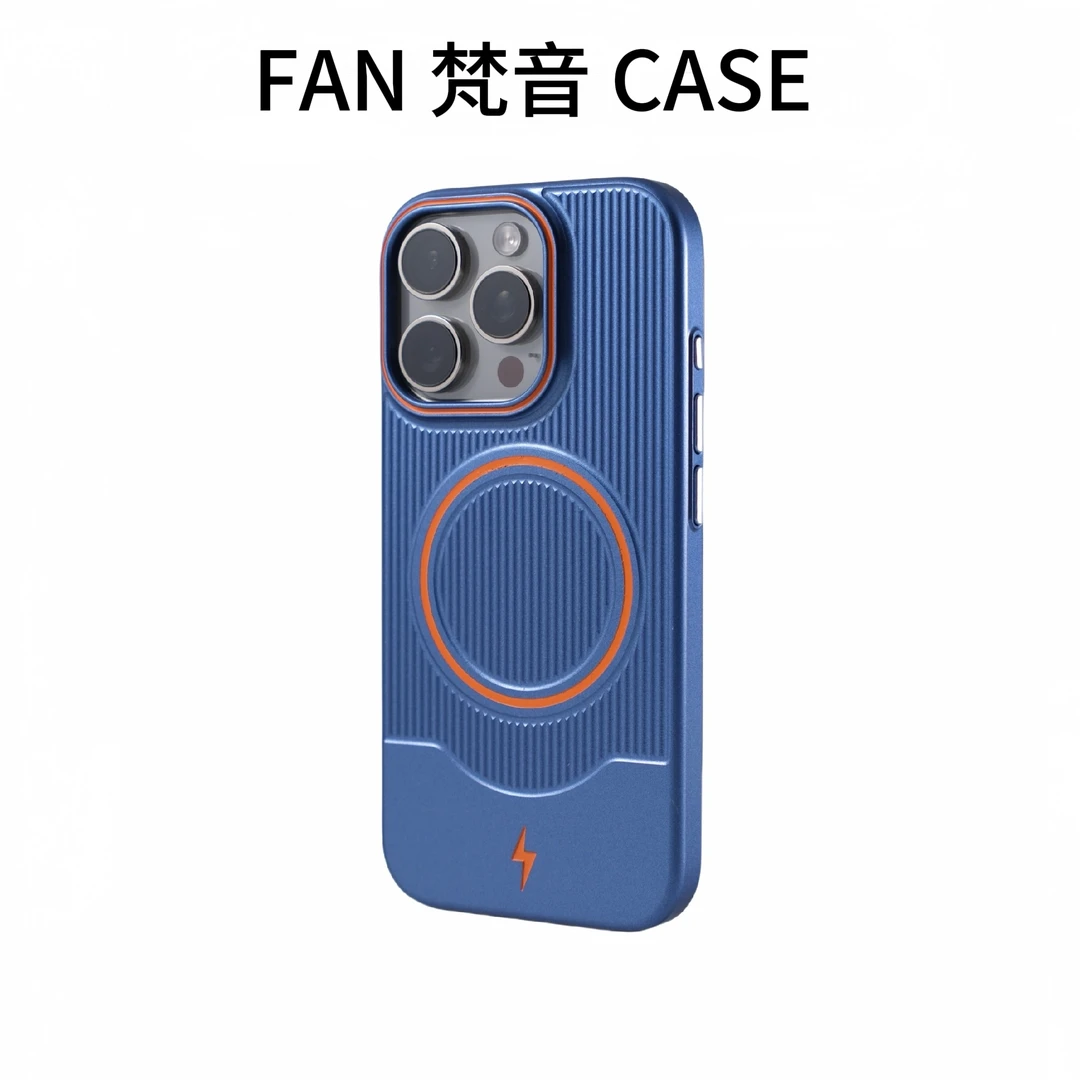 行李箱纹闪电磁吸适用iphone16/16pro手机壳宝石蓝苹果16promax新