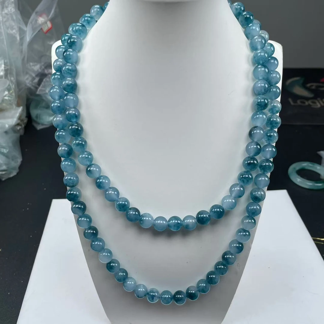 A802蓝飘花10mm项链108时尚百搭女款多样发货其一