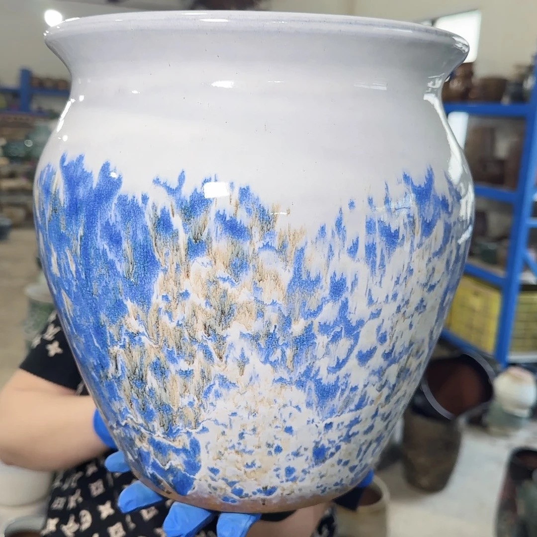 紫砂花盆高27口25