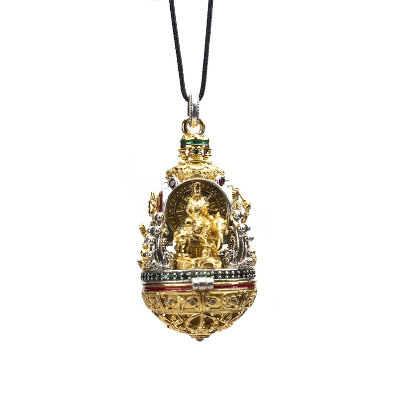 925银银制品 喜三福文创 四方菩萨复古小众民族风项链