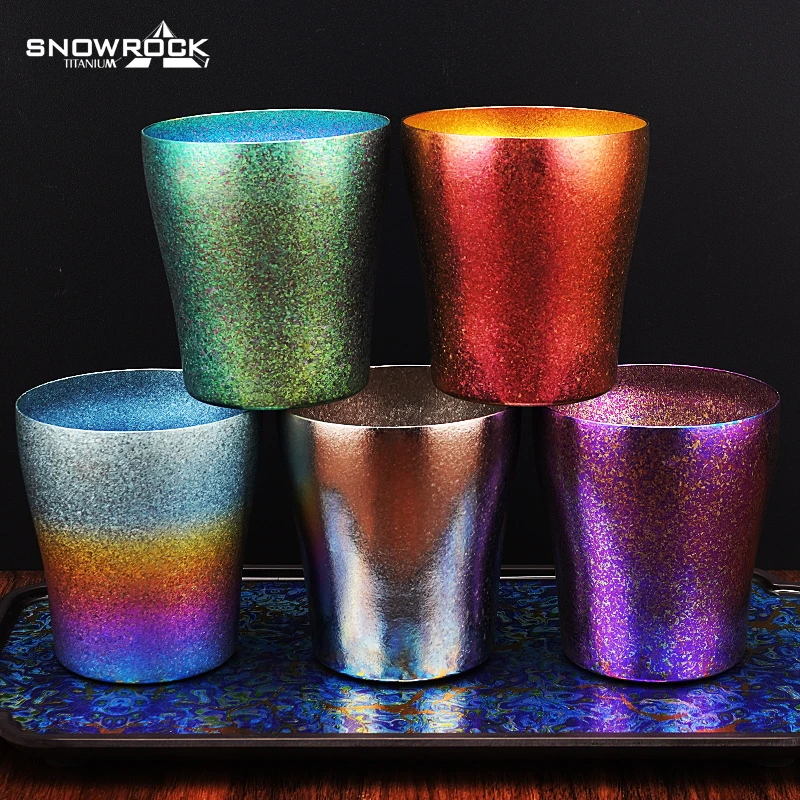 冰花-纯钛200ml双层斜身杯