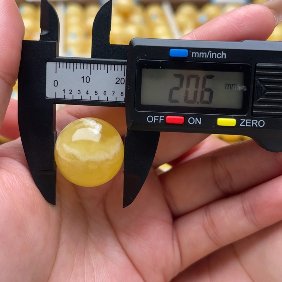 琥珀未镶嵌裸石蜜蜡圆珠笑