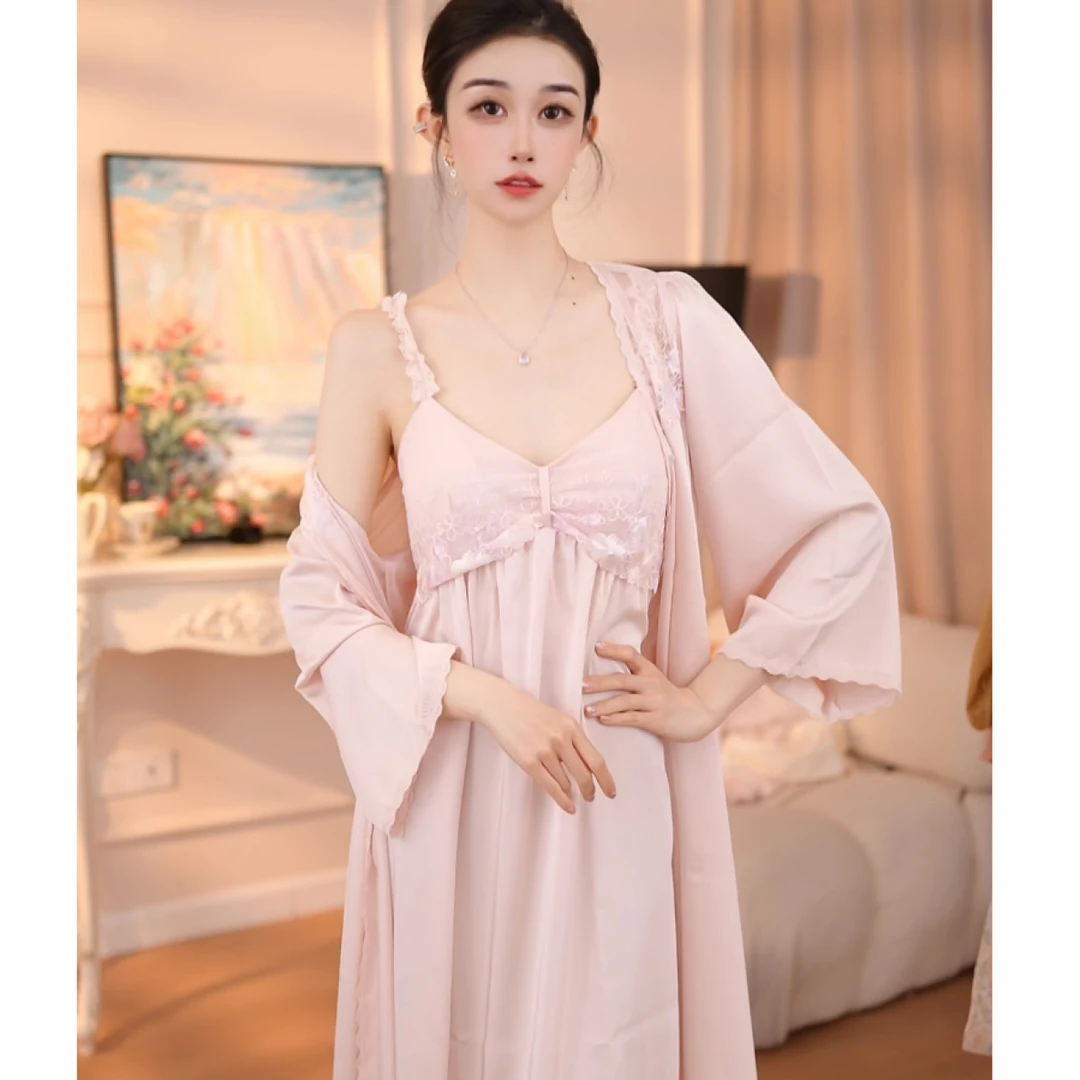 【花与荨】气质睡裙家居服蕾丝显瘦时尚夏季优雅