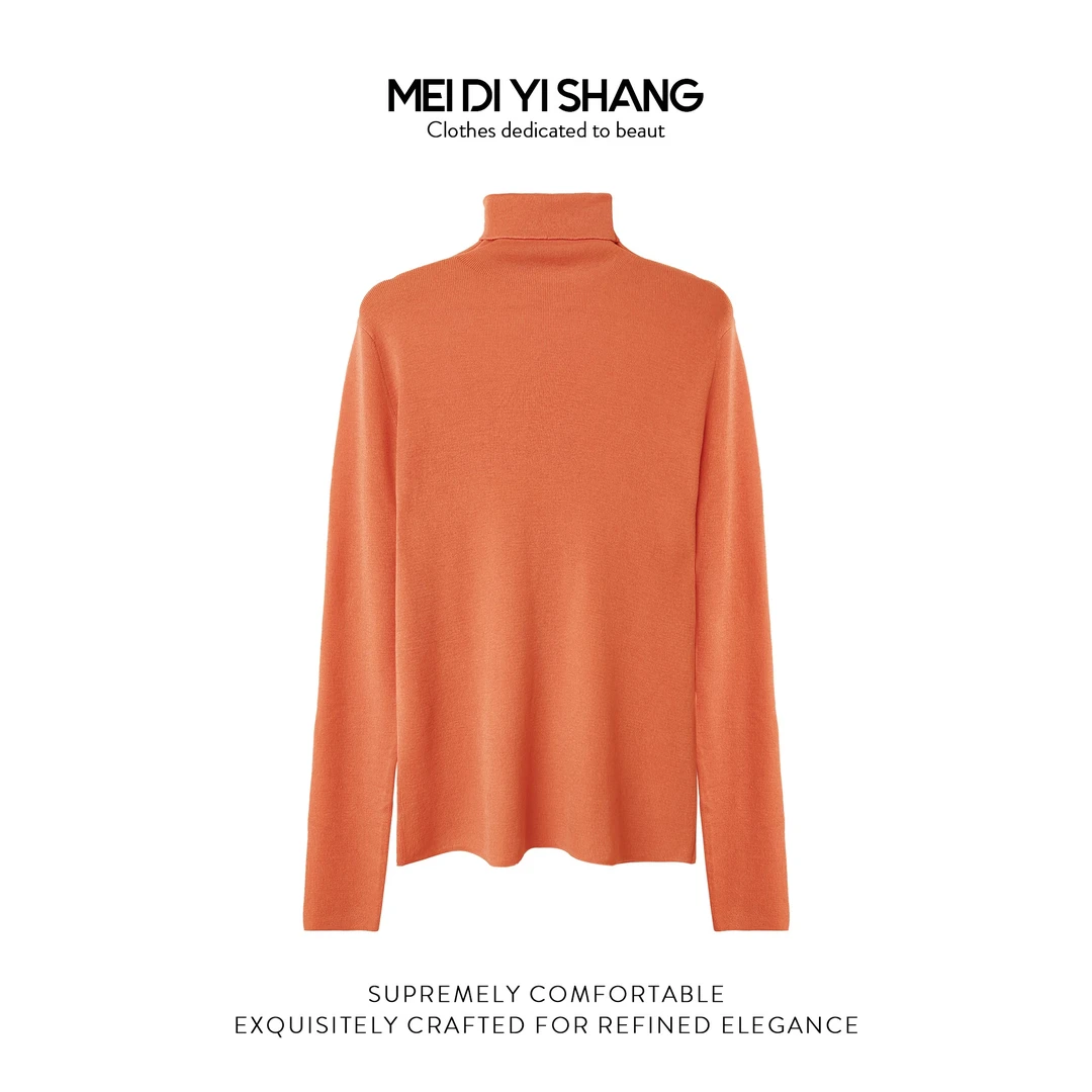 MDYS秋冬新品30精纺羊毛气质时尚修身百搭高领长袖针织打底衫H017