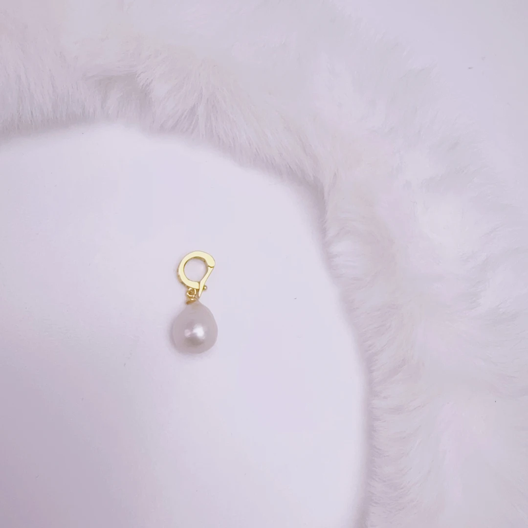 欣【万能扣】约10-13mm淡水珍珠吊坠送合金链子DZ80005SY+PJ00278