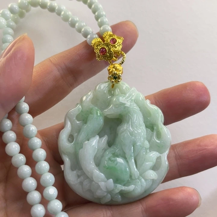 翡翠吊坠(赠链)未镶嵌代编织