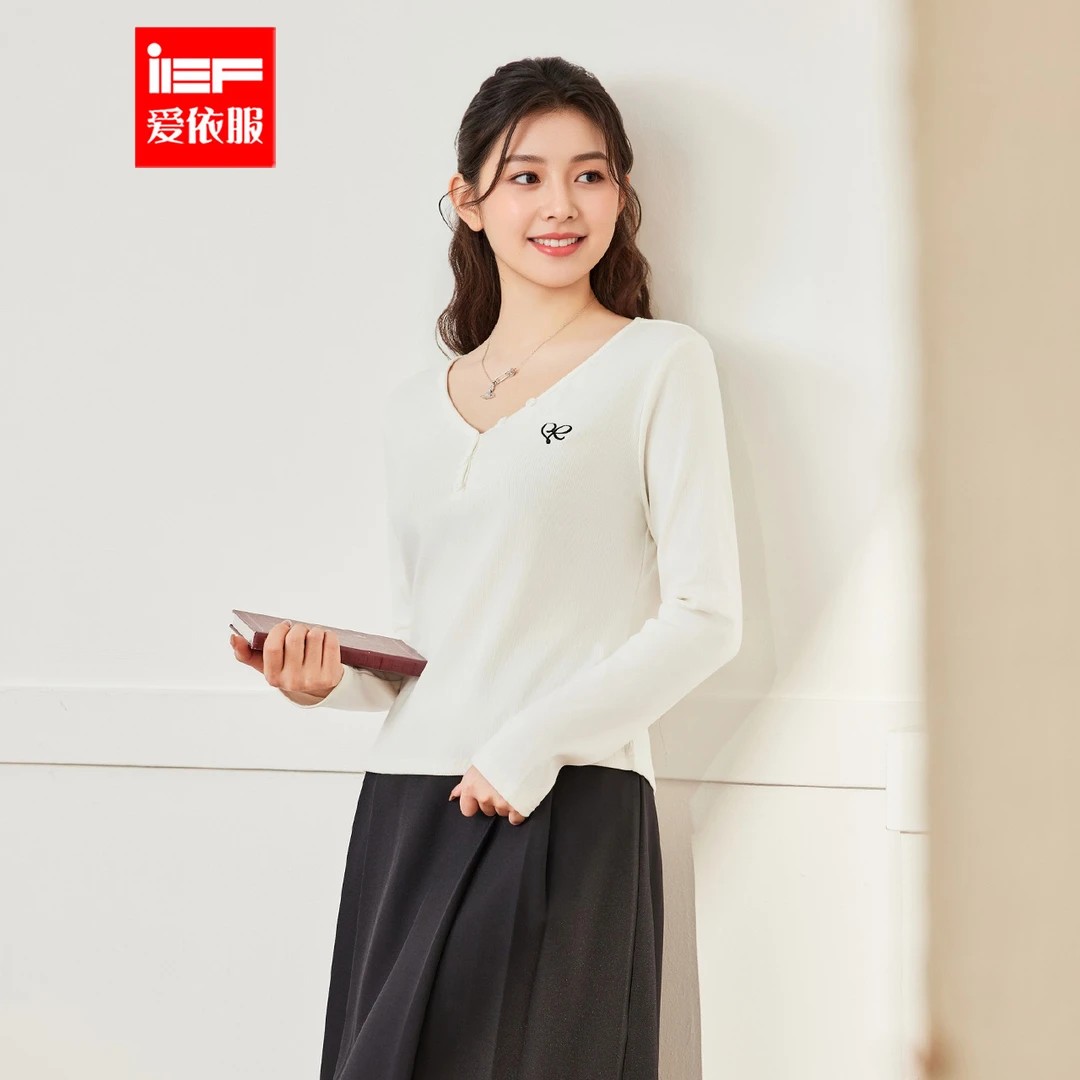 IEF/爱依服【微胖】大码女装2025秋季新款韩版简约休闲百搭上衣