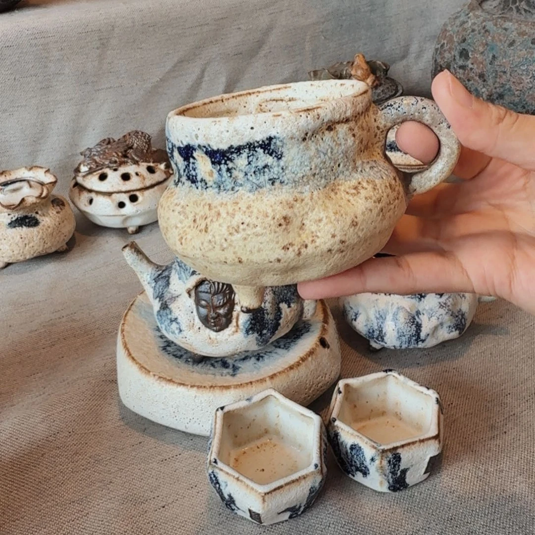 粉引咖啡杯一个手工